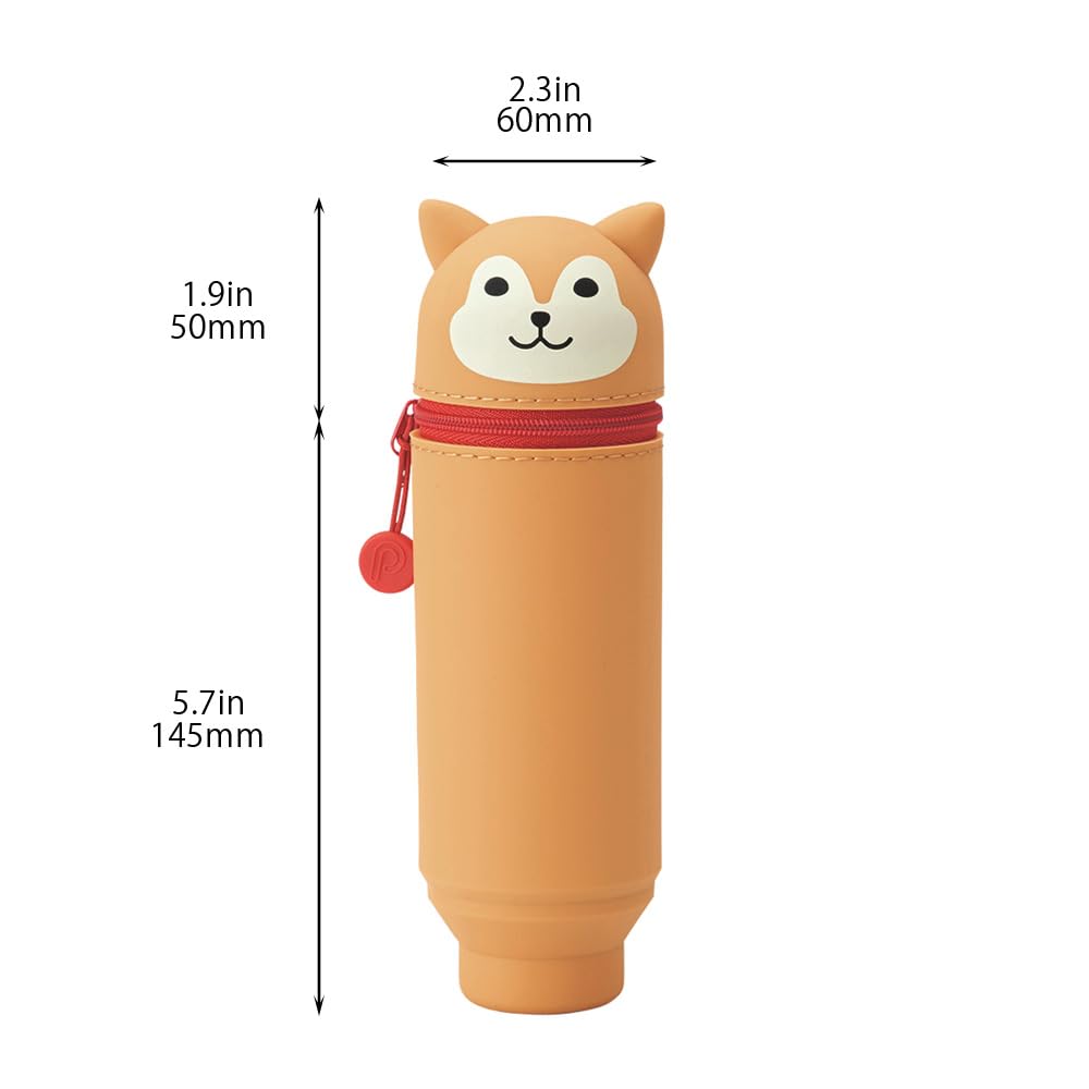 LIHIT LAB Stand Stiftemäppchen PuniLabo Shiba Inu A7712-2 - Niedliches Hunde-Design Schreibwaren-Organizer