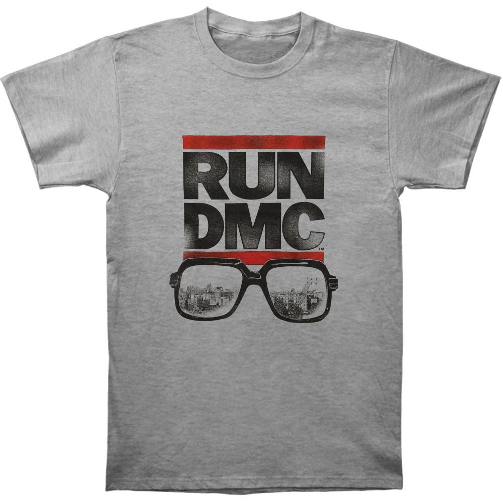 Men s Run DMC Glasses NYC T-shirt Medium Grey L