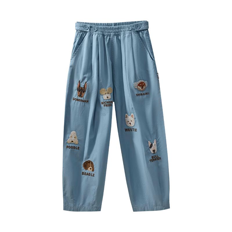 Q21 Kids Embroidered Cotton Poplin Casual Pants 160