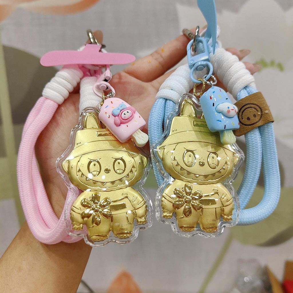 Doraemon Gold Pendant Keychain with 999 Pure Gold Charm