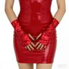 Solid Color Fingerless Mittens Imitation Leather Rock Gloves Punk Style Short Gloves  Friend Gift