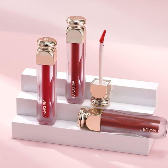 LANSUR - Вельветовая глиняная помада для губ Glow - 4 цвета V01# Rose Pink - 3g