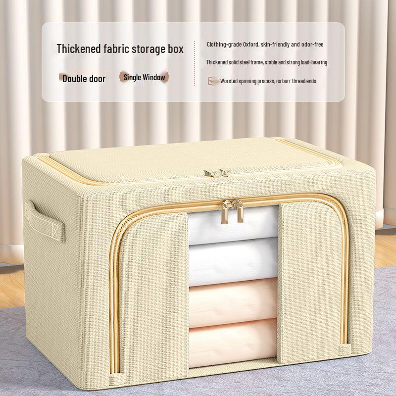 Vikbar förvaringslåda med stålram - Transparent, Allsidig organisatör för kläder, leksaker och säsongsartiklar