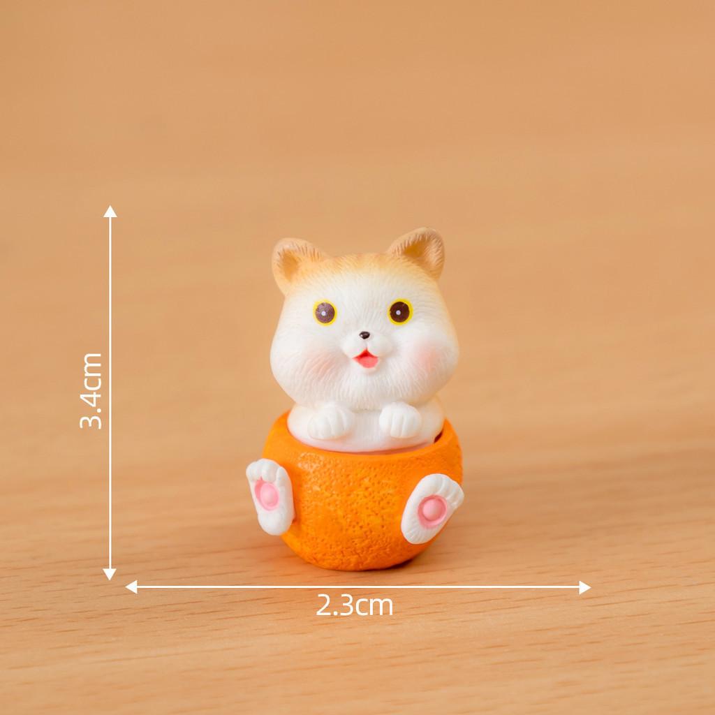 Creative New Year Lucky Orange Cat Blind Box Resin Craft Figurines Collectible