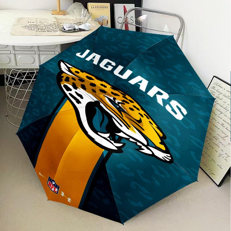 Jaguars Team Spirit Umbrella Folding Umbrella, Automatic Umbrella 8-Frame for Travel, Camping Use Gift for Halloween Christmas