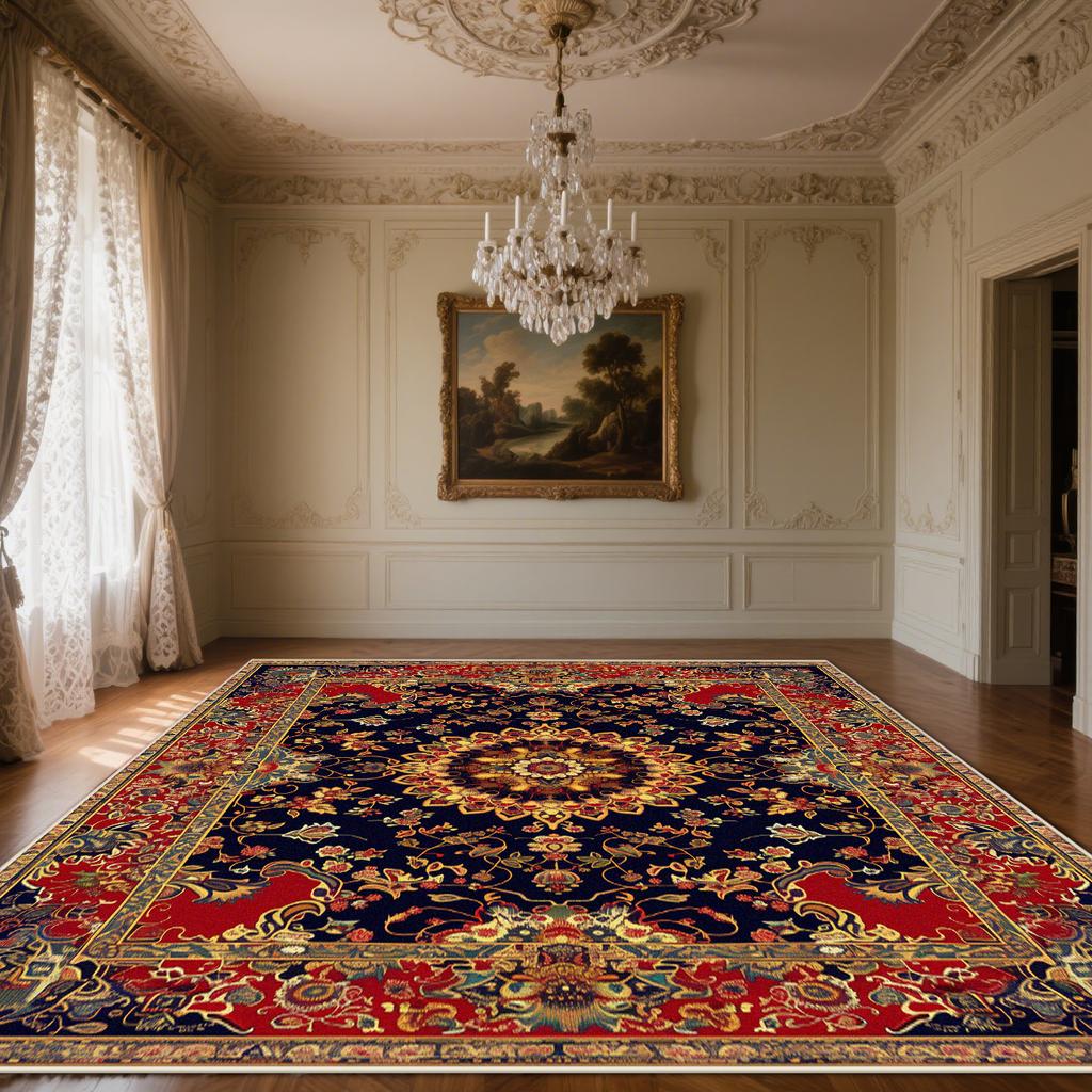 Persian Red Carpets for Living Room Washable kitchen floor carpet Bohemian Rugs for Bedroom Non-slip Lounge Rug Mat for Children
