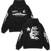 Y2K Streetwear Hoodie Men - Oversized Punk Harajuku Style Printed Sweatshirt 2026