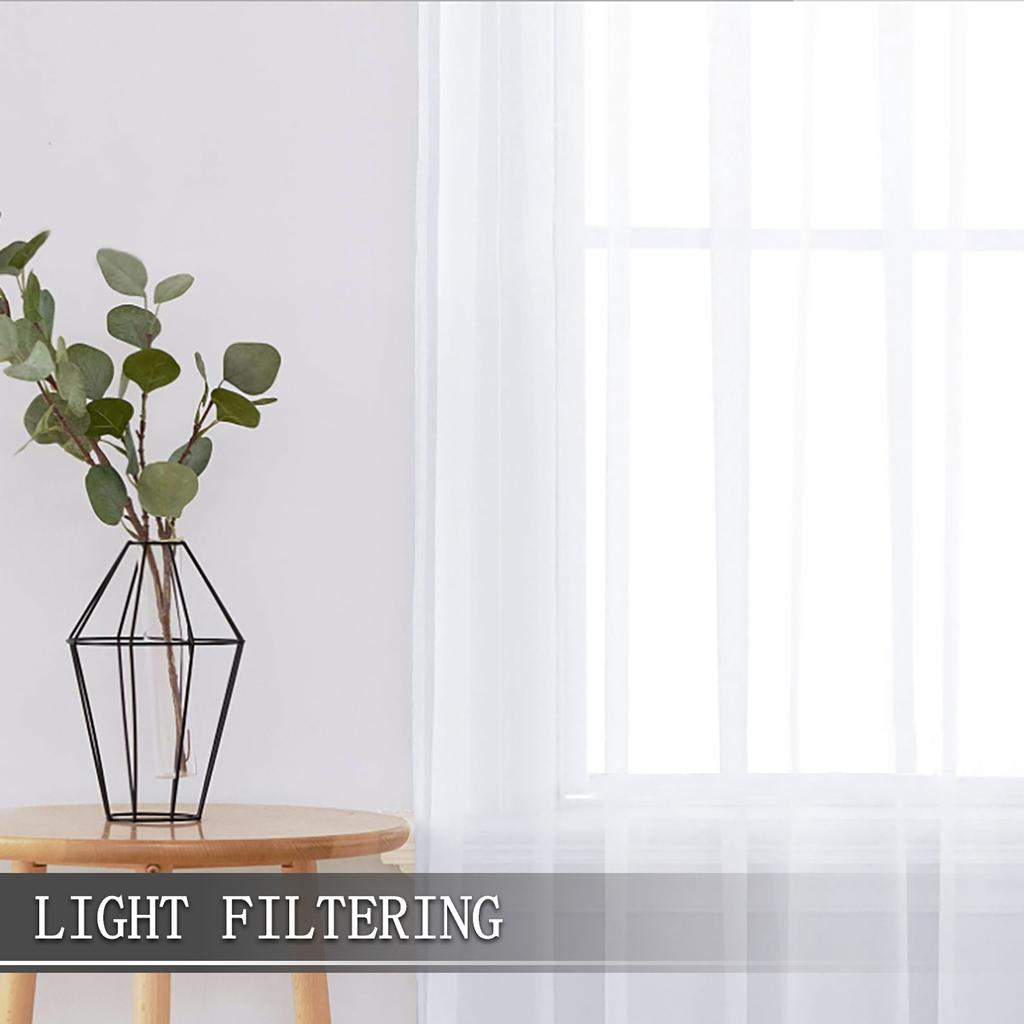 Solid Color Double String Terylene Curtain Sheer Semi-Blackout Thin Window Sheer