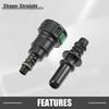 A ABSOPRO Car Fuel Line Hose Quick Release Connector Kit Straight 11.8mm SAE To 5/16" 8mm Hose Plastic Green