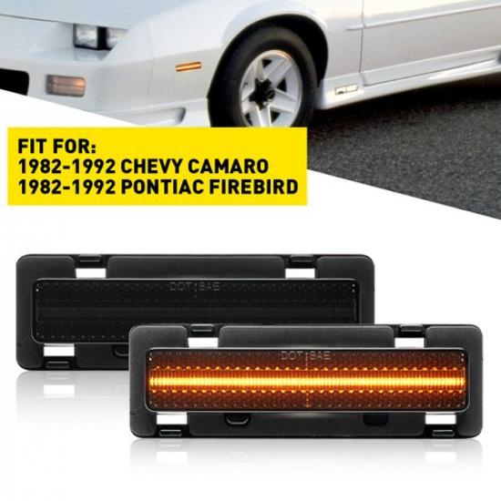 Set Front LED Bumper Side Marker Light For 82-92 Chevy Camaro Pontiac Firebird K