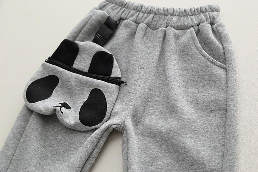 Spring Boys' English Panda Hoodie & Bag Two-Piece Set (0-5 Years) - New Autumn Arrival