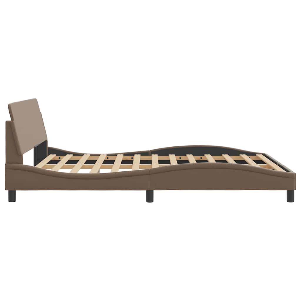 Bed Frame Dover Cappuccino Brown 160x200 cm Faux Leather