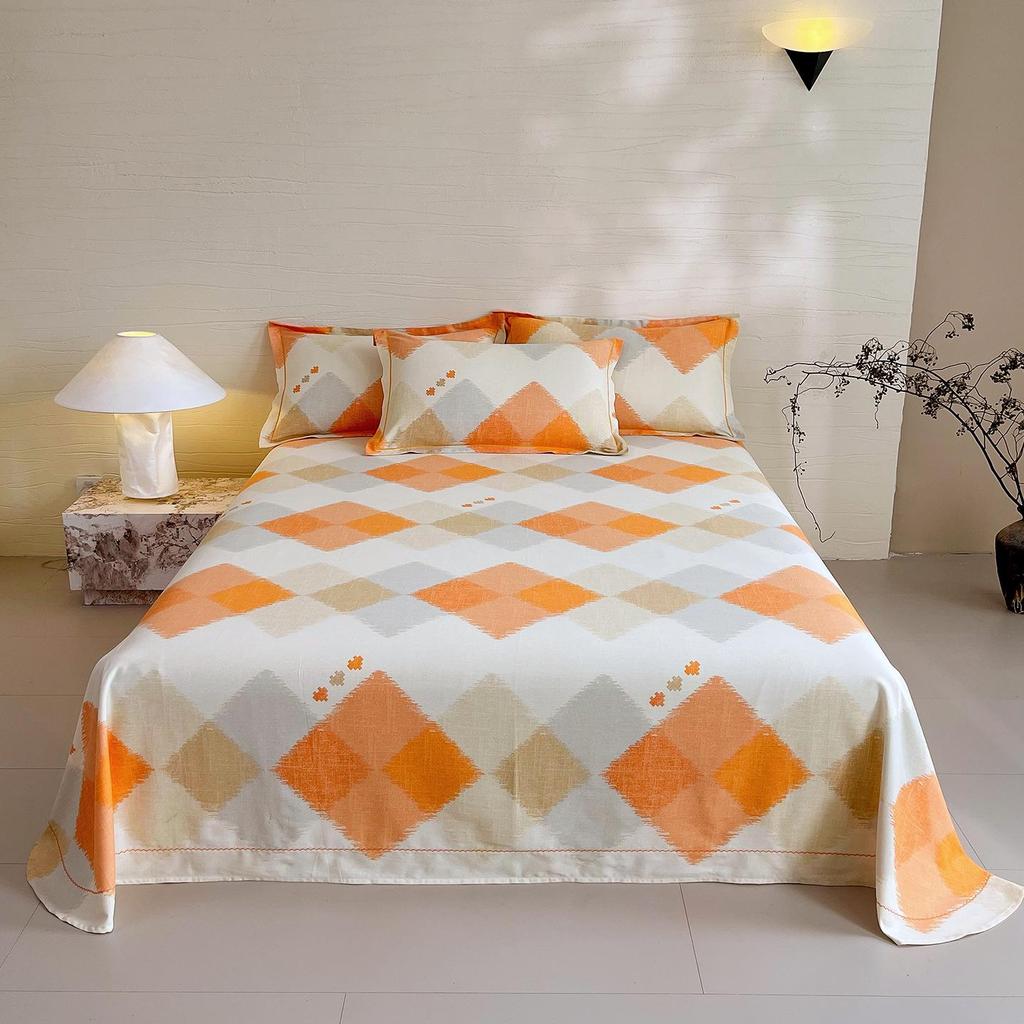 Premium 100% Long-Staple A-Grade Pure Cotton Satin Bed Sheet for Dorms