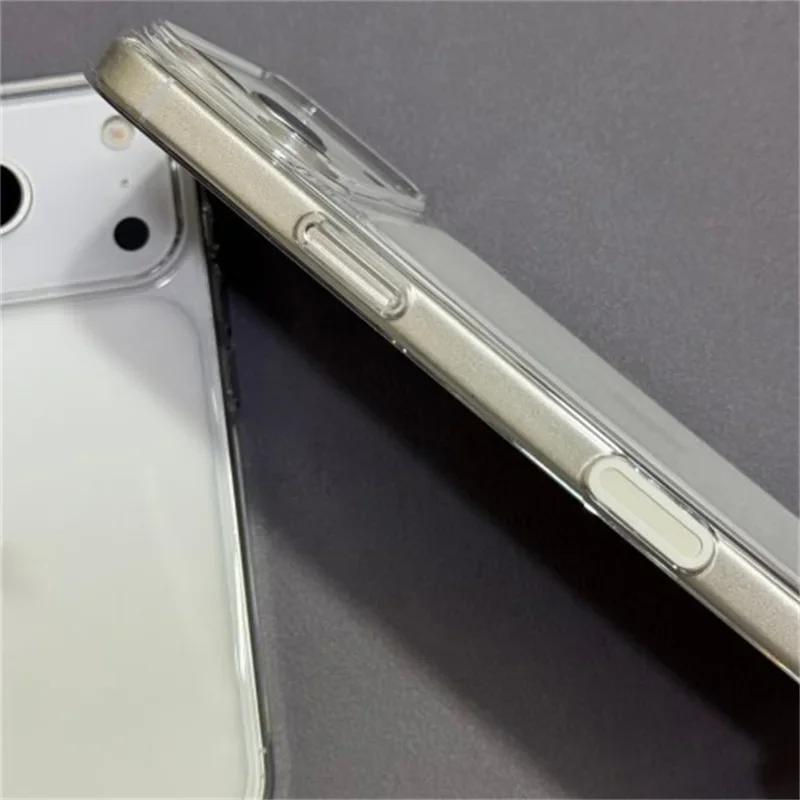 Pro iPhone 17 Pro 17 Pro Max HD Průhledný Polozabalený Kryt na Telefon s Ochrannou Dotykovou Tlačítka Fotoaparátu S Magnetickou Animací Nárazuvzdorný Kryt na Telefon