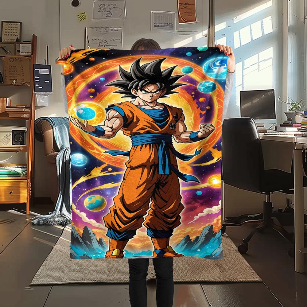 Dragon Ball character Print Flannel Blanket High quality Comfortable for All Seasons Home Decor Warmth and Comfort Perfect for Christmas Gifts