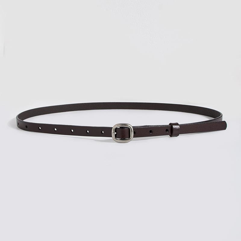 Women's Exquisite High Quality Versatile Business Commuting Fashion Genuine Leather Thin Belt for Women Chic Women's Belt Cowhide Leather