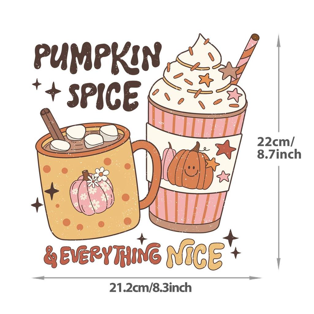 Herbstkürbis-Patches auf Kleidungsstoff, Thermopresse, DIY-Kleidungsstück, Wärmeübertragung, waschbar, neue Buchstaben, Aufkleber, Patch