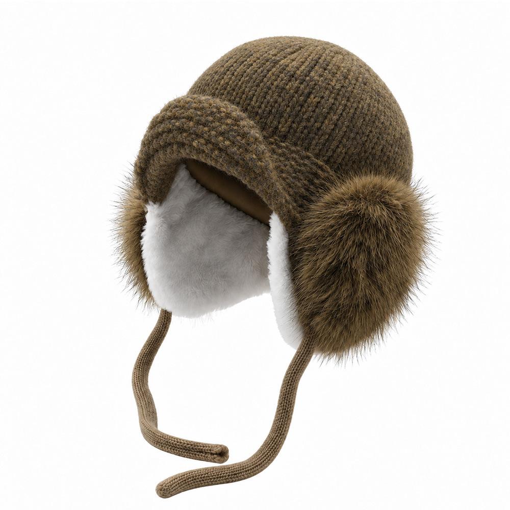 Knit Earflap Hat for Men and Women, Thick Warm Winter Ski Cap, Outdoor Snowboarding Aviator Hat, Fleece Lined Anti Cold Cap