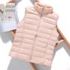 Women's Lightweight Korean Style Padded Down Sleeveless Vest - Short Stand Collar, Plus Size Trendy Outerwear