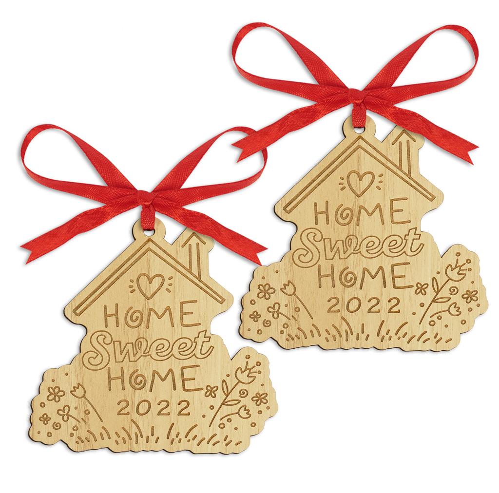Darling Souvenir Made With Love Home Sweet Home Personalized Wood Ornament Housewarming Gift Christmas Tree Decoration Pack of
