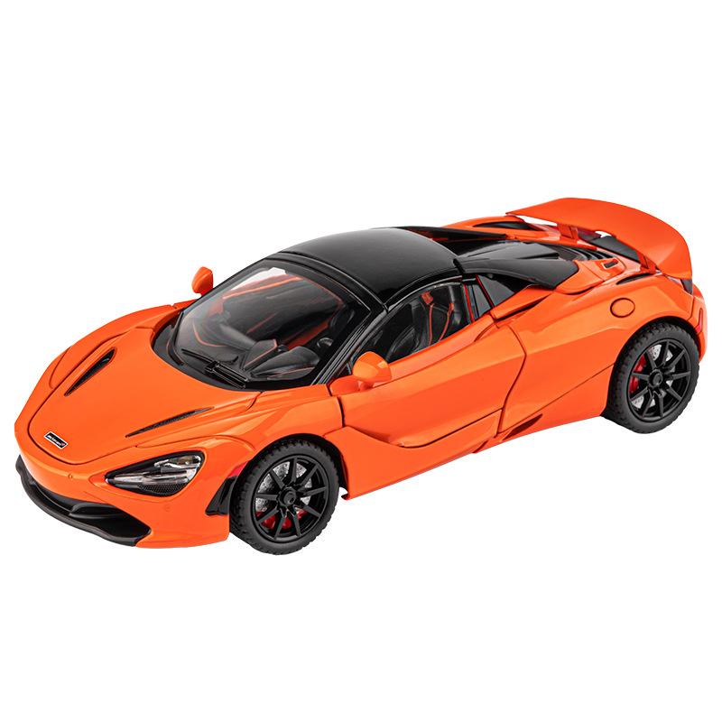 

1/24 McLaren 720S Alloy Model Die-cast Metal Sports Car Model Simulation Sound and Light Collection Childrens Toy Gift помаранчевий