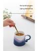Nordic Gradient Ceramic Tea Cup with Lid - Exquisite Couple Souvenir for Office or Home