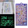 Cartoon Animal Sticker Night Glowing Embossed Sticker for Kid Craft Scrapbooking Journal Planner Nursery Wall Decoration