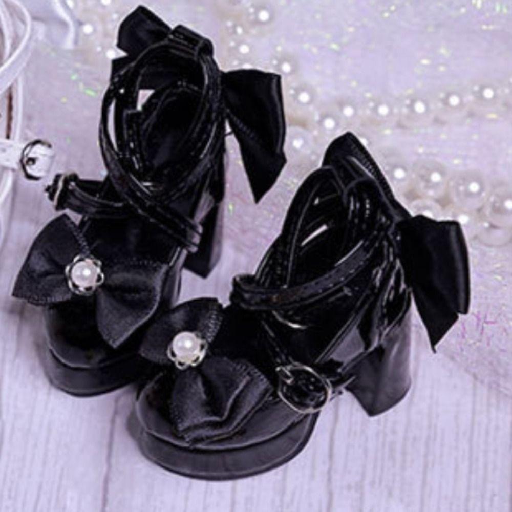 1 Pair 1/3&1/4 BJD Bowknot High Heels Pearl Dress Up Doll Shoes Doll's Shoes  Children's Gift