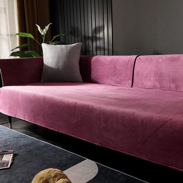 

Solid Color Plush-touch Sofa Cushion Non -Slip Sofa Cushion Four Seasons Universal Sofa Towel Seat Cover Furniture Dust Resist Protective 30x50 Pillowcase1 винный