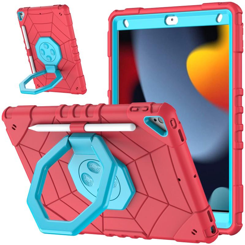 IPad 7/8/9 10.2 Inch Case 2-in-1 Shockproof PC Silicone 360 Rotating Stand Handbag
