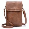 Bolso Bandolera Grande de Moda para Mujer Bolsos Cartera para Teléfono Móvil de Cuero PU Bolso Mensajero con Solapa Lisa Bolso de Hombro Pequeño Femenino para Mujer