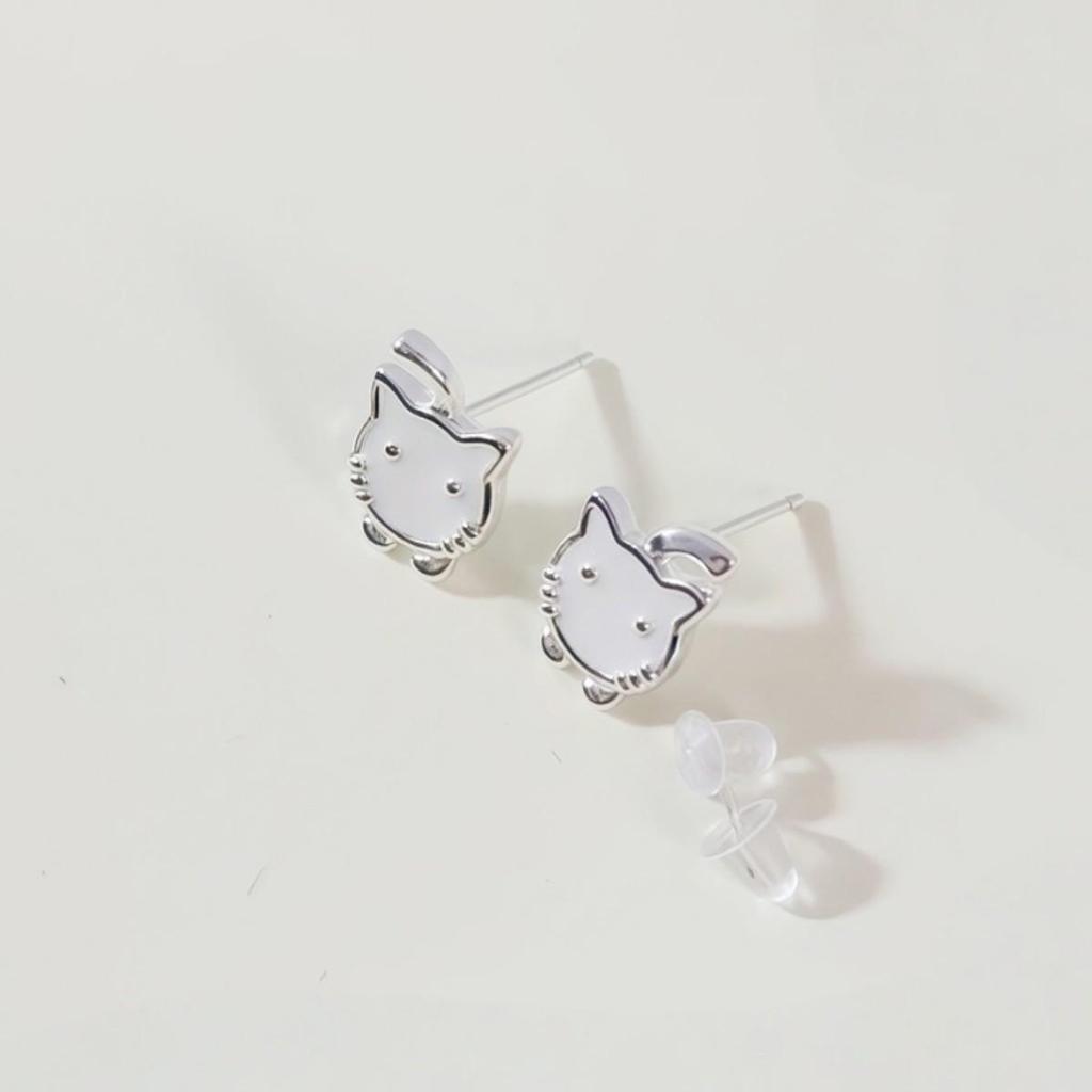 Korean Style Cute Kitten Stud Earrings for Women