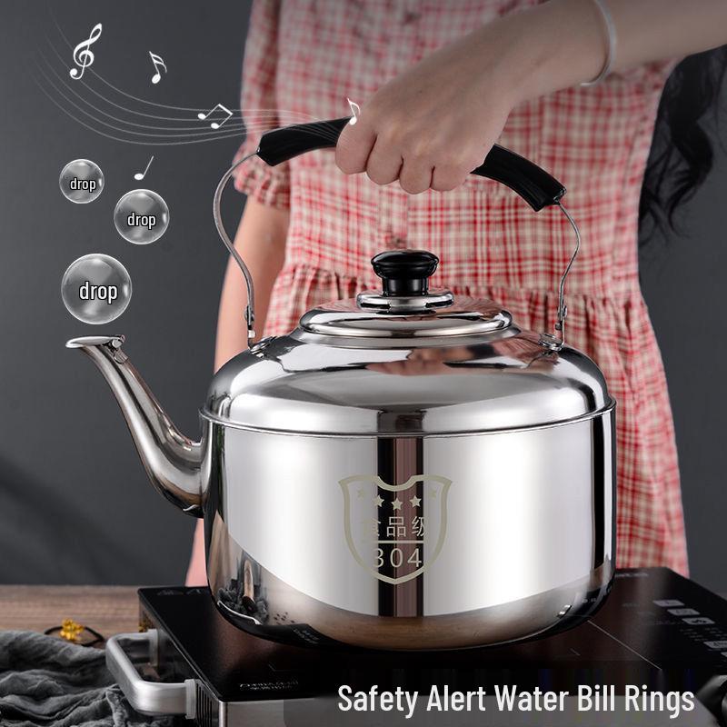 304 Stainless Steel Large Capacity Whistling Kettle for Gas, Open Flame & Induction Stoves.