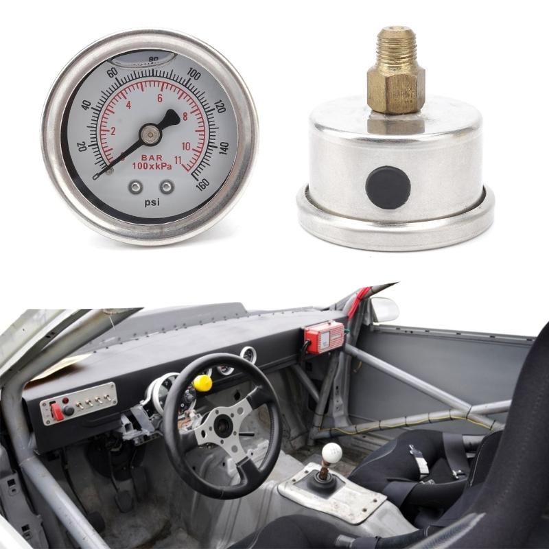 Universal Engine Monitoring Fuel Pressure Gauge 0-160Psi With 1/8 NPT Thread For Auto Truck Engine Oil Monitoring System