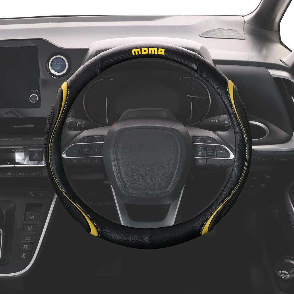 MOMO WAVE Steering Wheel Size Cover, Italy, Milan, S, Black/Yellow