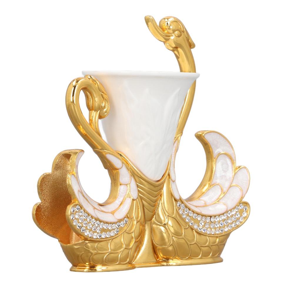 7pcs Zinc Alloy Swan Base Holder White Decorative Swan Flatware  Ice Cream Cake