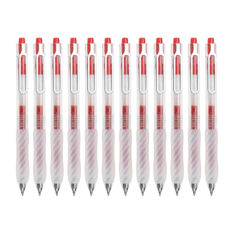 

12PCS Retractable Gel Pen 0.5MM Quick Dry Ergonomic Silicone Grip Gel Pen Office Writing Tool for Daily Note Taking красный