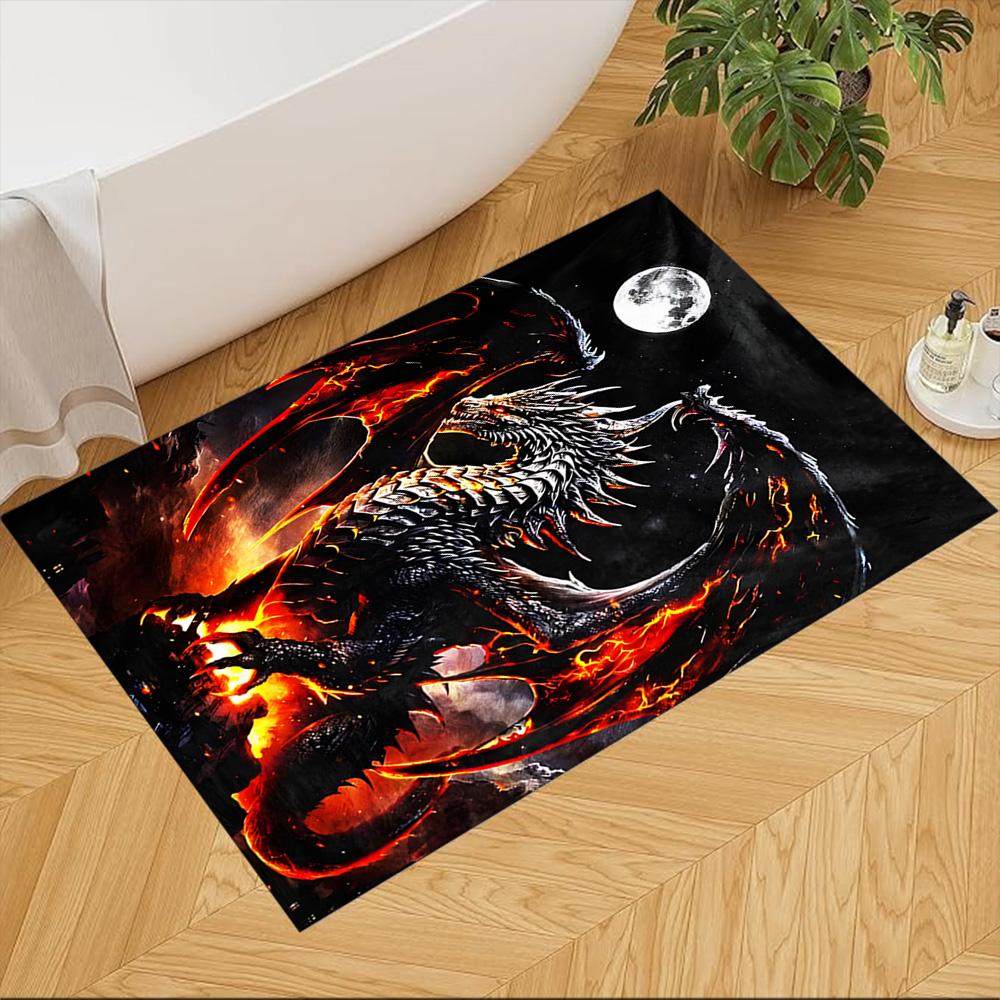 Mystic Dragon In Storm Non-Slip Home Carpet Design for Office Decor Living Room Bedroom Gift