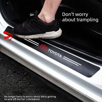 Autotürschwellenschutz Zubehör Auto Schwellenleiste Karbonfaser Aufkleber Für Toyota Rav4 Yaris Prius Avensis Corolla Camry