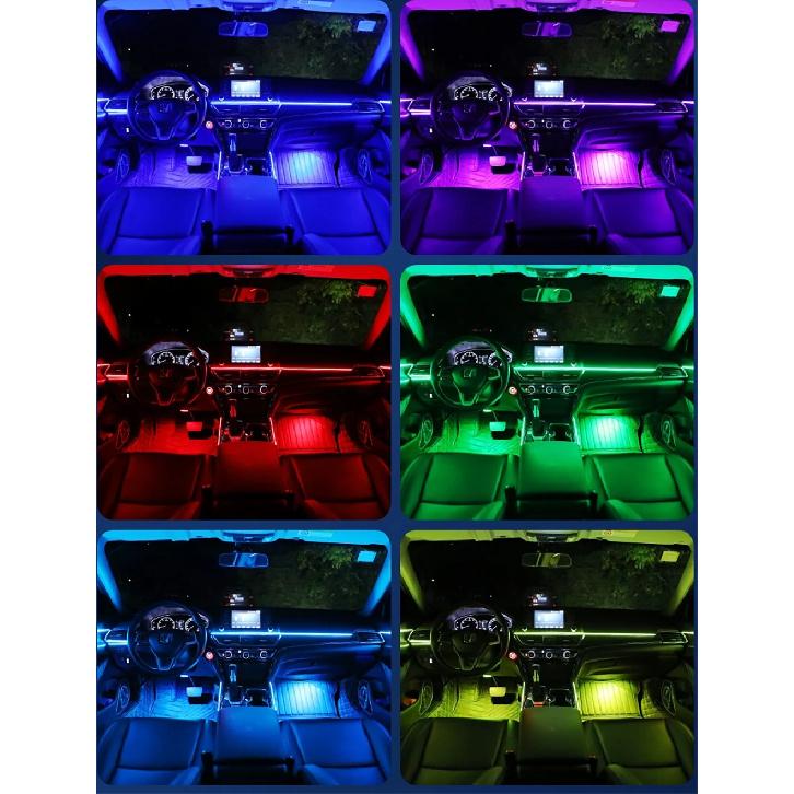 24 In 1 Universal Acrylic hidden LED Strip Light Symphony Ambient 64 Color RGB Car Interior APP music atmosphere Lighting