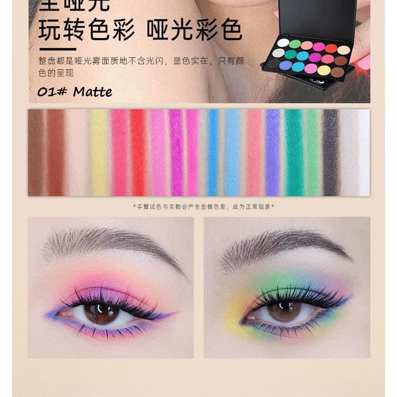 CAR MELA - 18 Farben Wasserlösliche Lidschattenpalette - 2 Typen