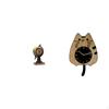 Modern Cat Figurine Table Clock Art Craft Ornament Silent Desk Collectible for Shelf Office