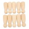 Set of 10 75mm Wooden Peg Dolls, Solid Color Family Figures (75mm Girls)