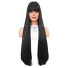 Multi Colored Optional Long Straight Hair With Bangs Wig Women's Full Head Set Natural Synthetic Matte High-temperature Silk