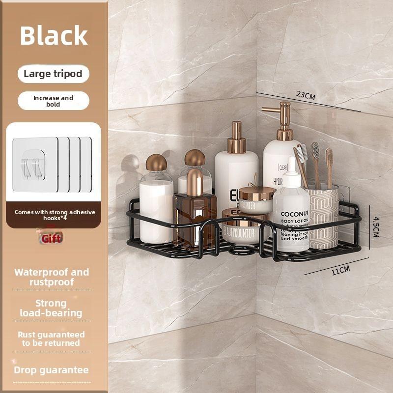 Modern Minimalist Bathroom Wall Shelf With Carbon Steel Material For Storage And Organization