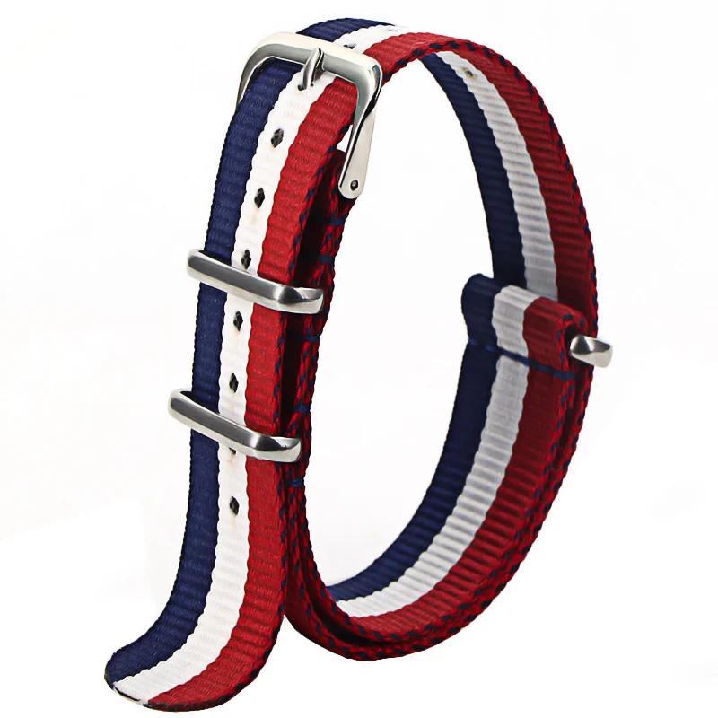 Sport Nylon Watch Band for Women&Men Watch Strap 18mm 20mm 22mm Army Sport Strap Fabric Nylon Watchband Buckle Belt