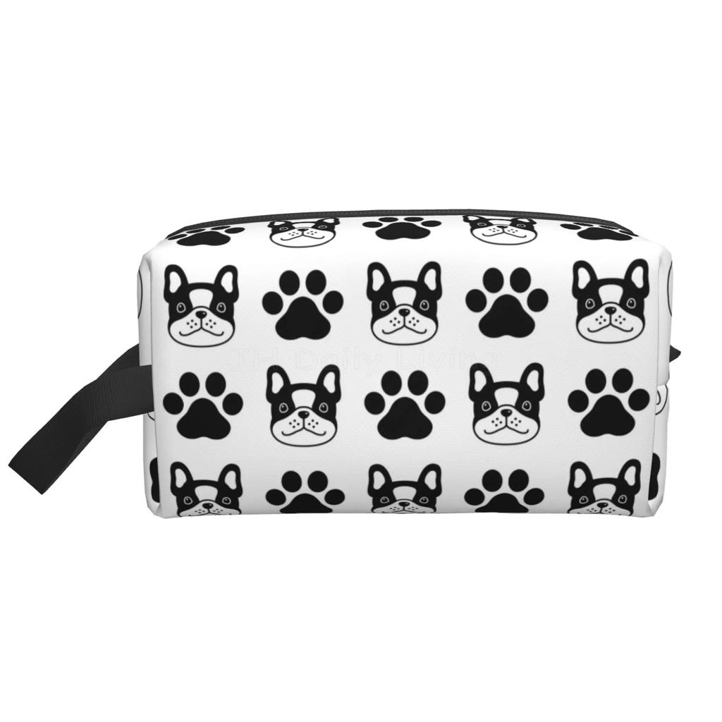 Torby do przechowywania buldoga francuskiego, urocza kosmetyczka dla szczeniaka, przenośna, o dużej pojemności, podróżne kosmetyczki, unisex, organizer na kosmetyki