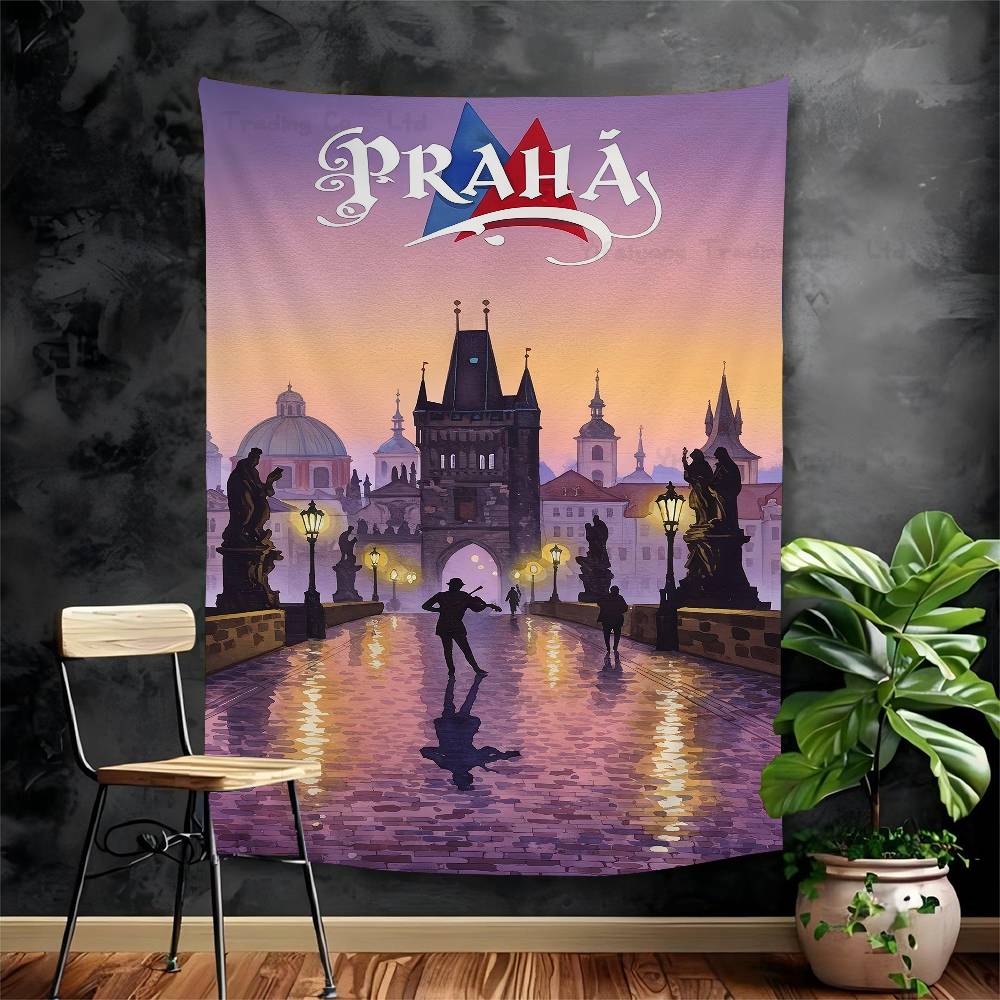 World Famous Tourist Cities DIY Wall Tapestry Hippie Flower Wall Carpets Dorm Decor Wall Art Decor