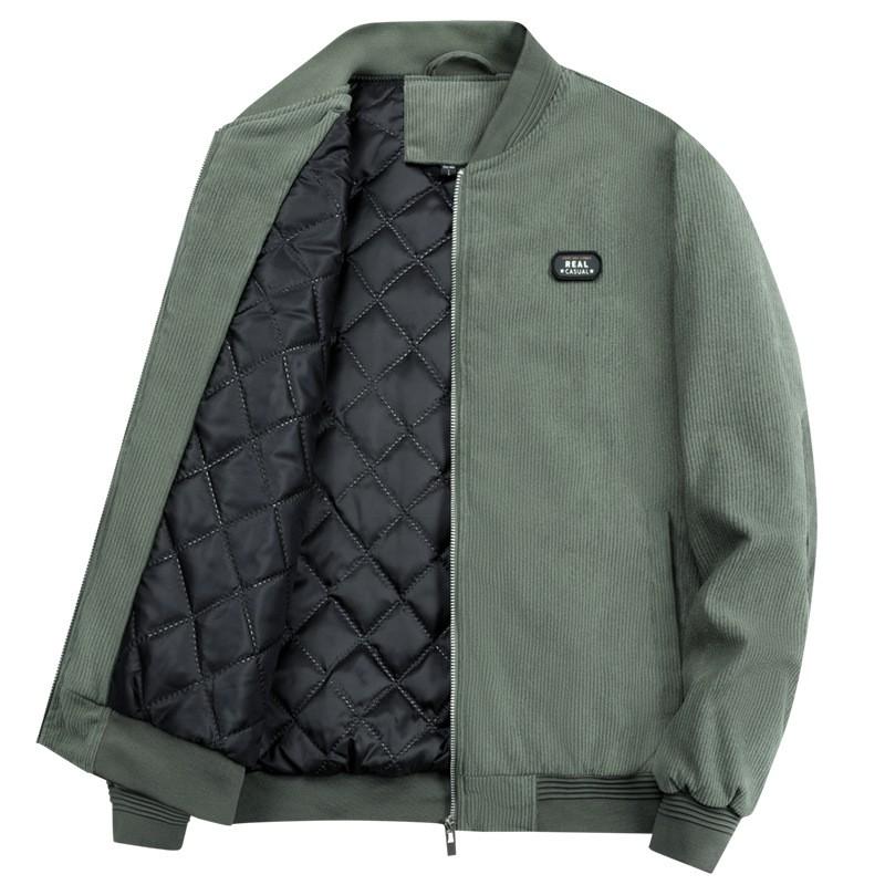 Mens Corduroy Winter Jacket Thick Warm Short Workwear Style Casual Outerwear Youth