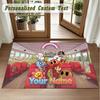 Crystal Velvet Square Rug Custom NameAmazing World of Gumball Pattern Non Slip Home Floor Decor Rug